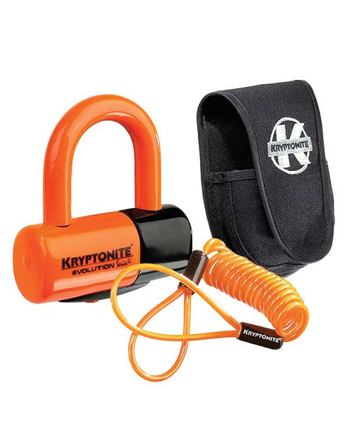 Kryptonite Evo Series 4 Disc Lock with Pouch - Orange