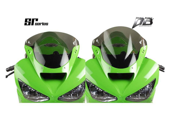 Zero Gravity Double Bubble Windscreen: 03-04 Kawasaki Ninja ZX6R/RR/636