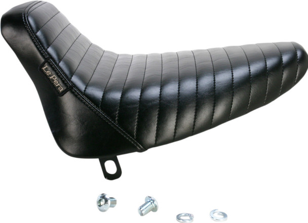 Le Pera Bare Bones Pleated Solo Seat: 84-99 Harley-Davidson Softail Models