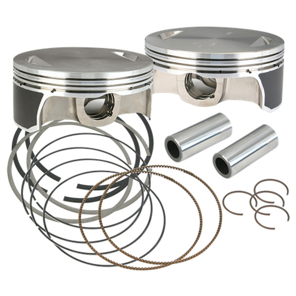 S&S Cycle Bore Forged Hot Set Up Piston Kit: 84-16 Harley-Davidson Big Twin Models - 41/8" - 106-3964A