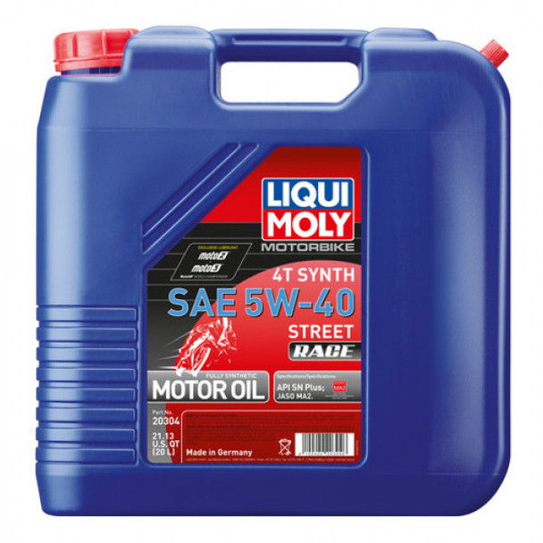 LIQUI MOLY Street Race 4T Synthetic Oil - 5W-40 - 20 Liter