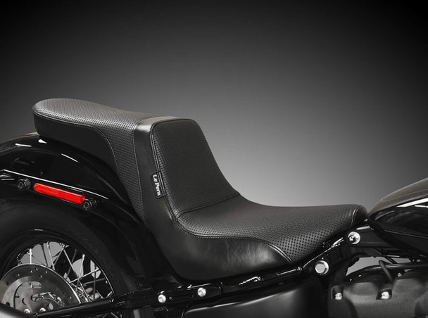 Le Pera Daytona 2-Up Basketweave Seat: 2018+ Harley-Davidson Softail FLFB Models