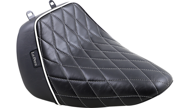 Le Pera Bare Bones Solo White Diamond Seat: 2018+ Harley-Davidson Softail FLFB Models