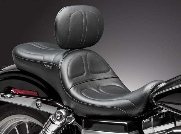 Le Pera Maverick 2-Up Seat with Backrest: 06-17 Harley-Davidson Dyna Models