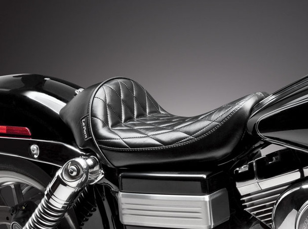 Le Pera Cafe Stubs Solo Diamond Seat: 06-17 Harley-Davidson Dyna FXD Models