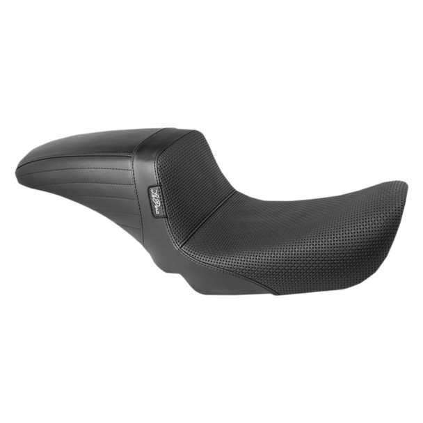 Le Pera Kickflip Daddy Long Legs Basketweave Seat: 06-17 Harley-Davidson Dyna FX Models