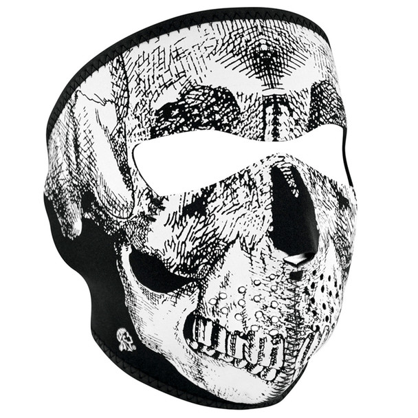 ZAN Full Face Mask - Black and White Skull
