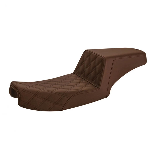 Saddlemen Front LS Step-Up Brown Seat: 91-95 Harley-Davidson Dyna Models