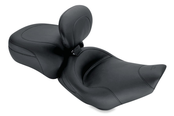 Mustang Standard Touring Solo Seat w/ Driver Backrest: 97-07 Harley-Davidson Electra and Road Glide Models