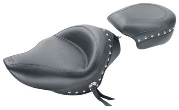 Mustang Wide Touring Studded Passenger Seat: 2004+ Harley-Davidson Sportster Models