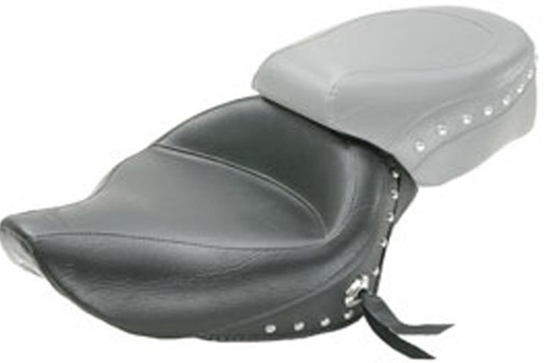 Mustang Wide Touring Studded Solo Seat: 2004+ Harley-Davidson Sportster Models