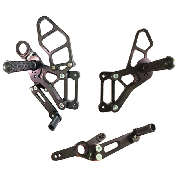 Woodcraft Complete Rearset Kit: 15-19 BMW HP4 Race/S1000RR Models