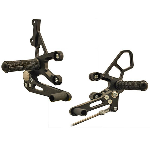 Woodcraft Complete Standard Rearset Kit: 03-12 Suzuki SV650/SV650S Models