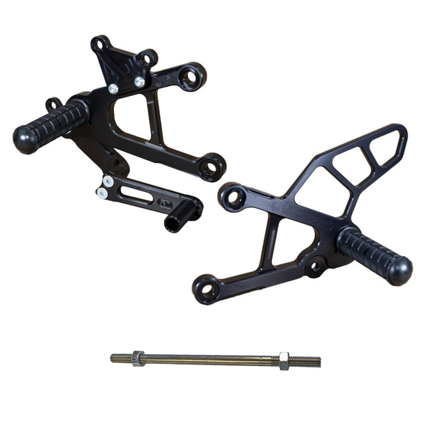 Woodcraft Rearset Kit: 13-18 Kawasaki Ninja ZX-636R Models