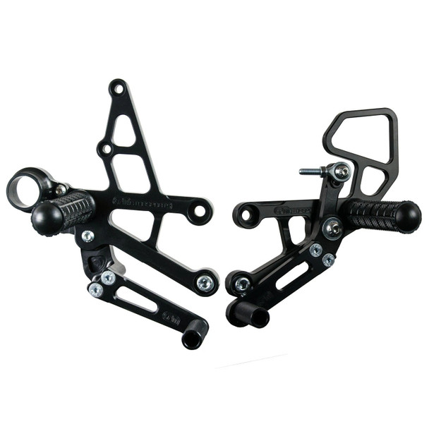 Woodcraft Complete Rearset Kit w/ Pedals - OEM Quick Shift: 17-19 Honda CBR10000RR