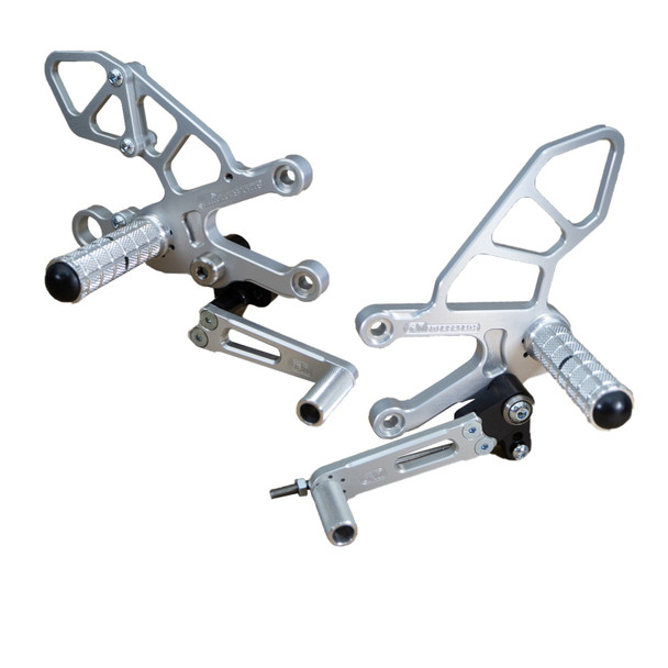 Woodcraft Complete Standard Rearset Kit w/ Pedals: 09-16 Aprilia RSV4/Tuono Models