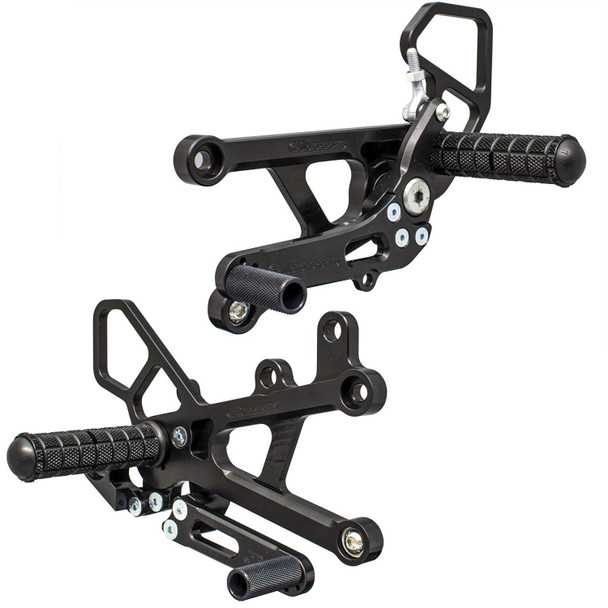 Woodcraft Complete Rearset Kit: 15-22 Yamaha FZ-07/MT-07/XSR700