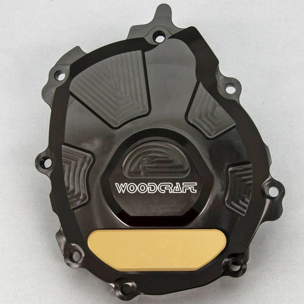 Woodcraft LHS Stator Cover Protector w/Cerakote: 15-22 Yamaha YZF R1 Models