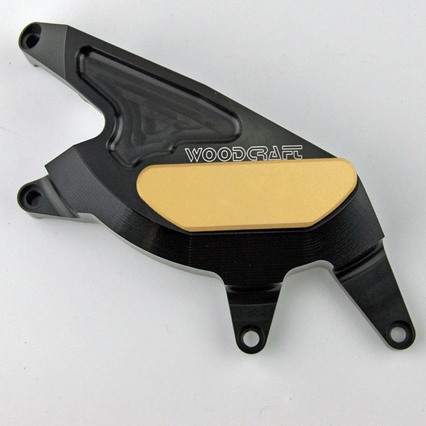 Woodcraft RHS Clutch Cover Protector w/Cerakote: 17-20 Suzuki SV650 Models