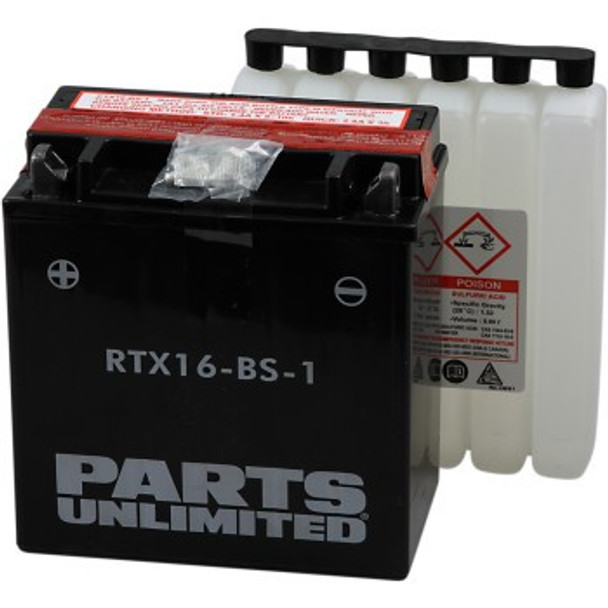 Parts Unlimited AGM Maintenance-Free Battery - YTX16-BS-1.8 L