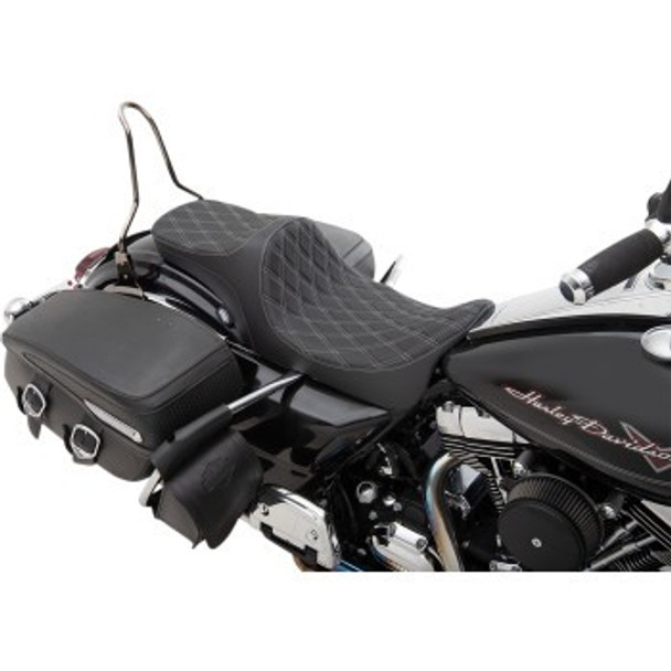 Drag Specialties Double Diamond 2-Up Predator III Seat: 08-20 Harley-Davidson Touring Models