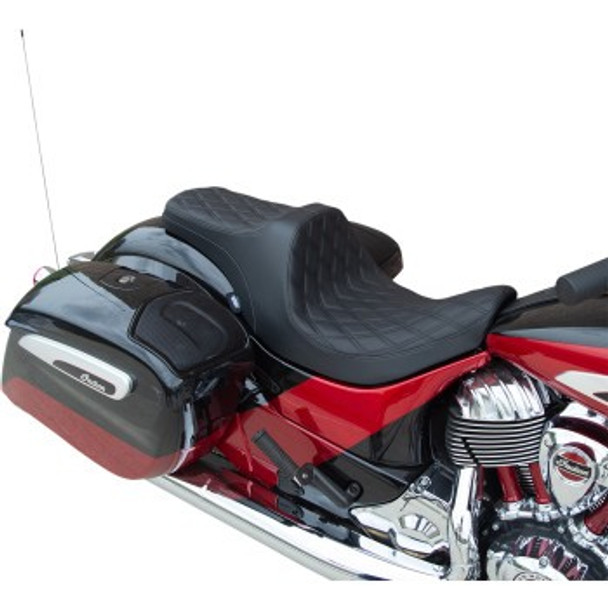 Drag Specialties Forward Positioned Double Diamond 2-Up Predator III Seat: 14-21 Indian Chief/Chieftain/Springfield/Roadmaster Models