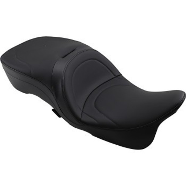 Drag Specialties Backrest Compatible 2-Up Leather Touring Seat: 08-21 Harley-Davidson Touring Models