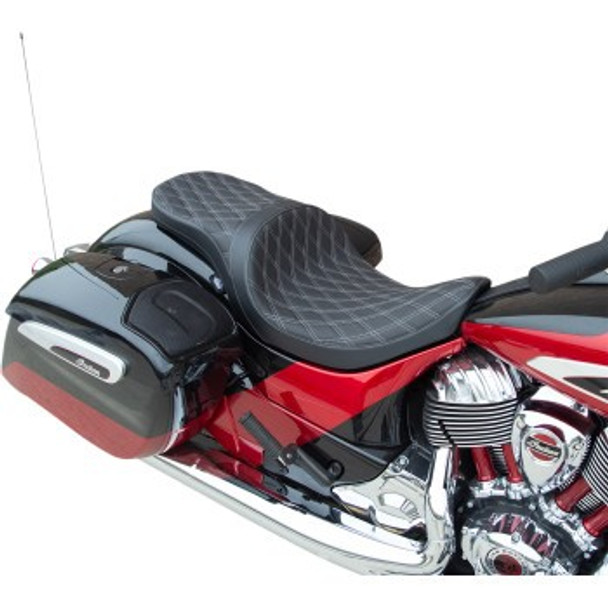 Drag Specialties Double Diamond Solar Reflective Low Touring Seat: 14-21 Indian Models