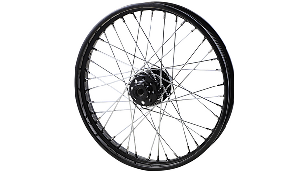 Drag Specialties Replacement Laced Black Front Wheel: 00-05 Harley-Davidson Models - 19"x2.50"