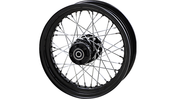 Drag Specialties Replacement Laced Black Front Wheel: 00-07 Harley-Davidson FLT Models - 16"x3.00"