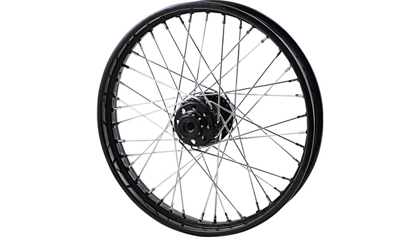 Drag Specialties Replacement Black Laced Front Wheel: 08-17 Harley-Davidson FXD Models - 19"x2.50"