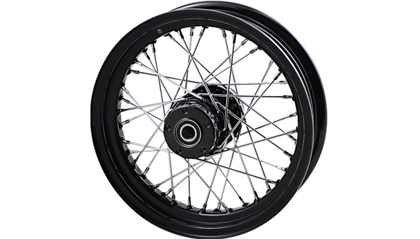 Drag Specialties Replacement Laced Black Rear Wheel: 02-07 Harley-Davidson FLT Models - 16"x3.00"
