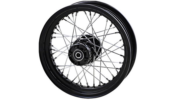 Drag Specialties Replacement Laced Black Rear Wheel: 00-06 Harley-Davidson Models - 16"x3.00"