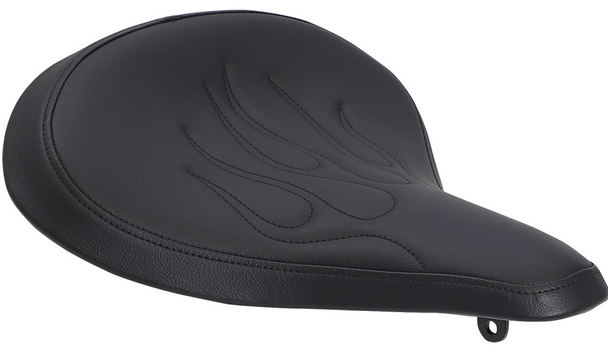 Drag Specialties Large Flame Stitched Spring Solo Seat - Black Vinyl