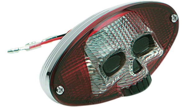 Drag Specialties Red/Clear Skull Tail Light