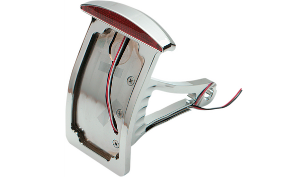 Drag Specialties Curved Side-Mount License Plate Mount With LED Tail Light