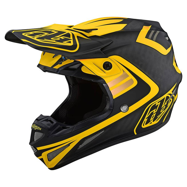 Troy Lee Designs SE4 Carbon Helmet - Flash - Black/Yellow - MD