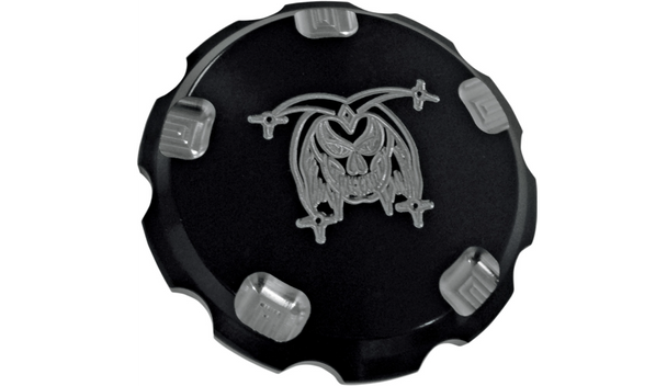 Joker Machine Black Gas Cap: 93-20 Harley-Davidson Models