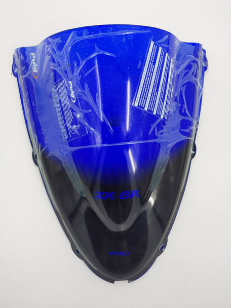 Puig Racing Blue Windscreen: 05-06 Kawasaki ZX 6R/RR