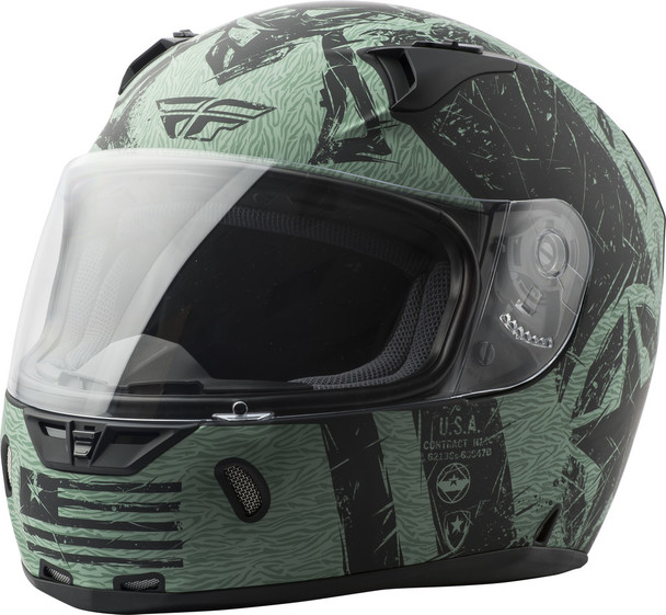 Fly Racing Revolt Liberator Helmet - Matte Black/Green - Small