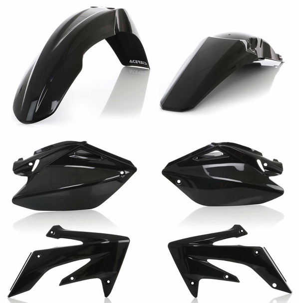 Acerbis Black Plastic Kit: 04-05 Honda Models - MPN 2040960001