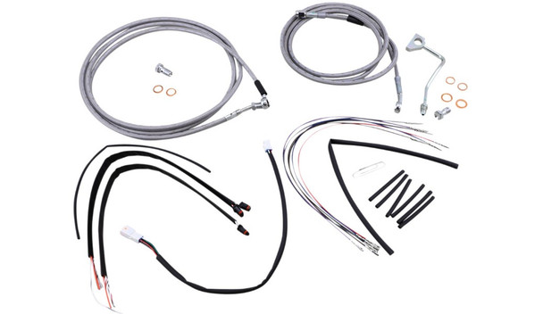 Burly Brand Stainless Braided Cable/Brake Line Kit for 14" Ape Hanger Handlebars: 2015-2016 Harley-Davidson Touring Models - [Blemish]