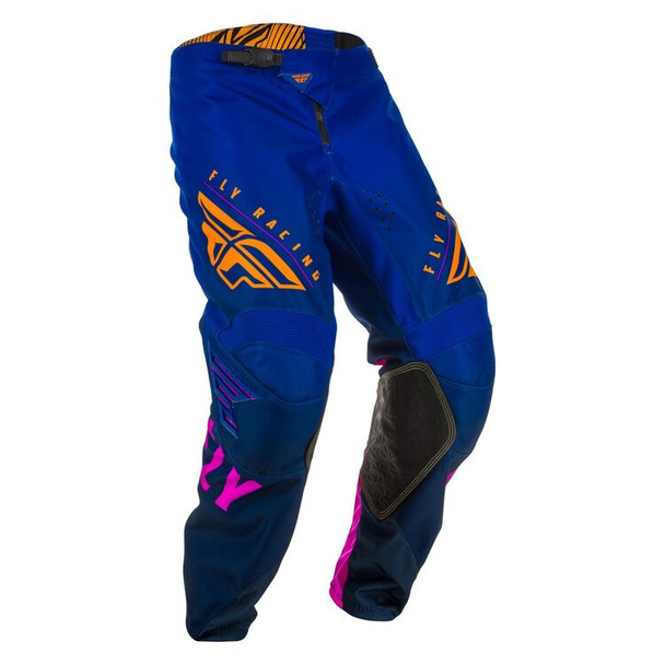 Fly Racing Youth Kinetic K220 Pants - Midnight/Blue/Orange - Size 18 - [Open Box]