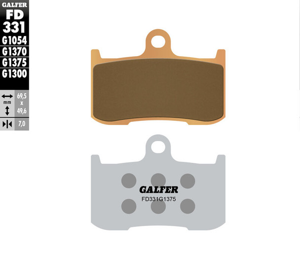 Galfer HH Sintered Ceramic Compound Brake Pads for 2006-2021 Honda/Indian/Kawasaki/Suzuki/Triumph/Victory Models