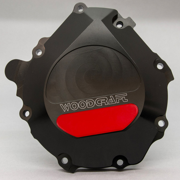 Woodcraft LHS Stator Cover Protector: 2004-2015 Honda CB1000R/CBR1000RR Models - Red