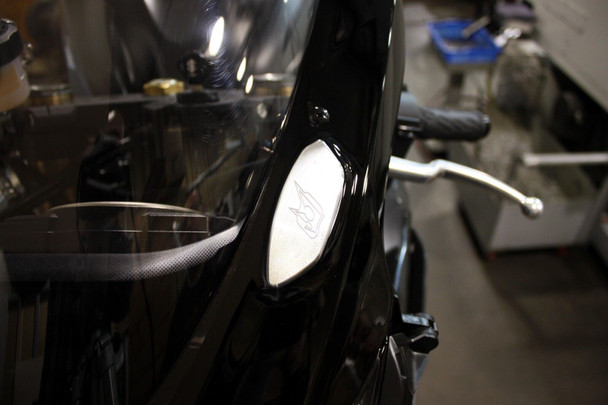 Driven Racing Mirror Eliminator Plates: 1999-2022 Yamaha R Models - Gold Anodized