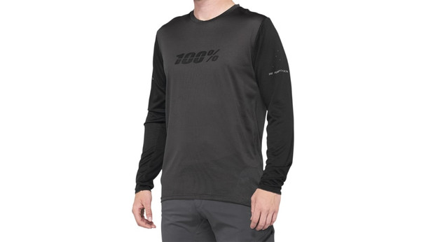 100% Ridecamp Jersey - Long-Sleeve - Black/Charcoal