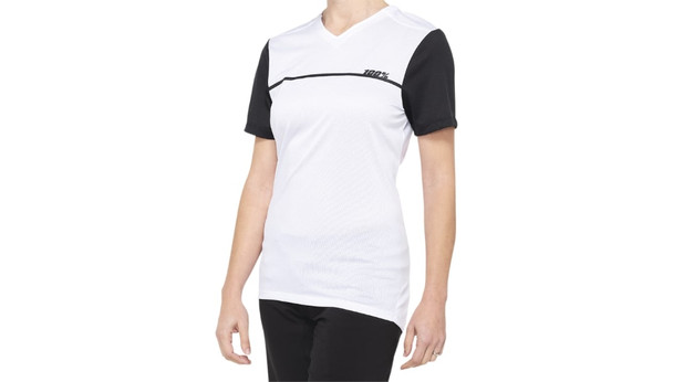 100% Women's Ridecamp Jersey - Short-Sleeve - White/Black