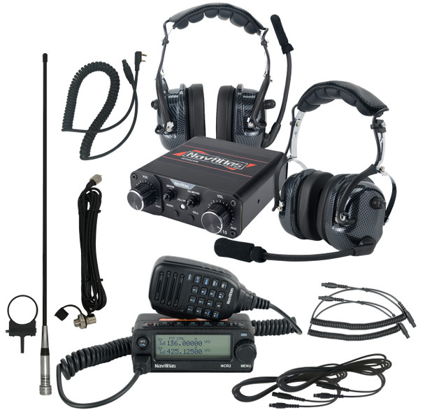 Navatlas 2 Person Over Head Headset Communication Package - Black