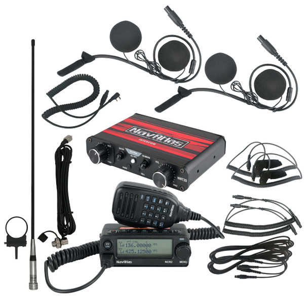 Navatlas Intercom/Radio and In-Helmet Headset Kit - 2-Seat - NNT20 - Black